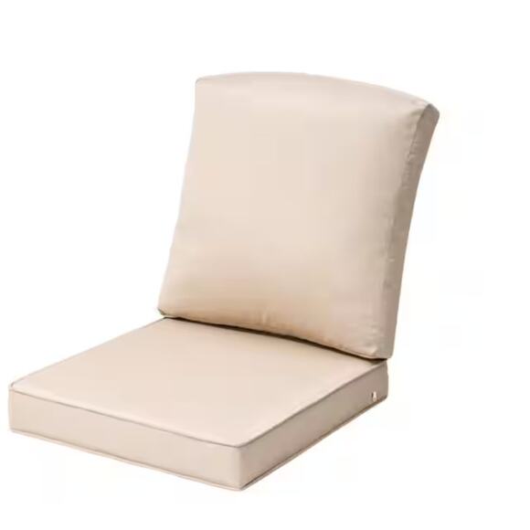 Pellebant 21 in. x 22 in. Deep Seating Outdoor Lounge Chair Cushion in Beige - Picture 1 of 3